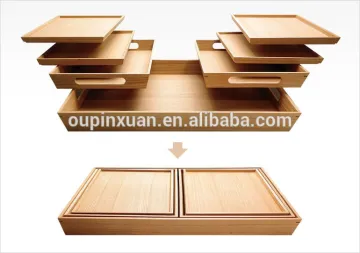 High quality Bamboo large food tray new design 7 Serving tray set can be nested together for easy storage bamboo tray