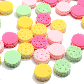 10mm Round Biscuit Cookie Colorful Miniature Kawaii Cabochons Cute Resin Charms Cheapest Resin Beads for Decoration
