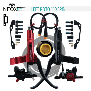 NFOX GT267 Kit de frenos hidráulico de bicicleta eléctrica de 3 pines - rojo/negro