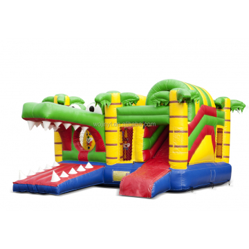 Commercial Outdoor Crocodile Inflatable Bouncy Castle with Slide for Sale