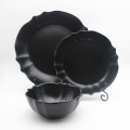 Hot Sale keramische borden Set trouwplaten Elegant zwart porselein servies sets westerse gerechten in reliëf bord