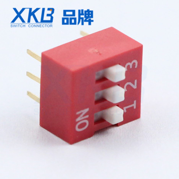 Environmentally DS-03 red and blue 2.54 pitch pin type DIP switch