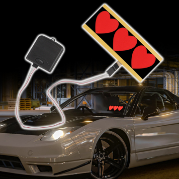 JDM LED Heart Sign Dimmable Car Window Lights
