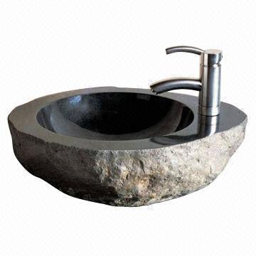 Uniquely Natural Black Stone Bathroom Wash Basin