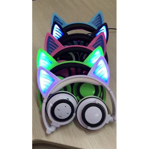 Grosir headphone populer kartun telinga kucing nirkabel