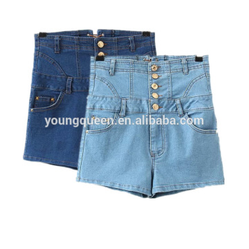 AZ46 Europe and the United States in the summer of 2016 new high waist thin abdomen back lace fashion denim shorts female dress