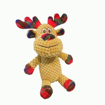 Corduroy Plush Deer Dog Toy Bite Resistant