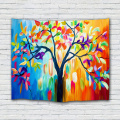 Colorful Tree Tapestry Oil Painting Wall Hanging Psychedelic Forest Tapestry for Livingroom Bedroom Home Dorm Decor