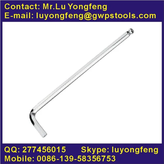 CR-V allen key set with ball-point long rod and mirror finish