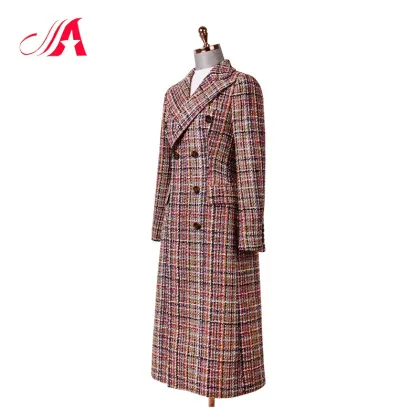 Elegant woman long coat over coat for women tweed coat designs women