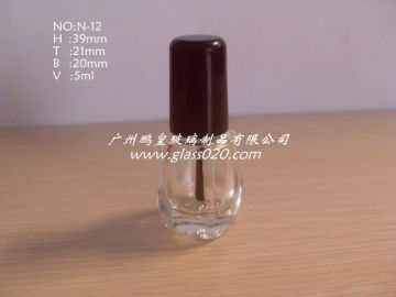 Square Glass Nail Polish Containers , Cap And Brush 5ml