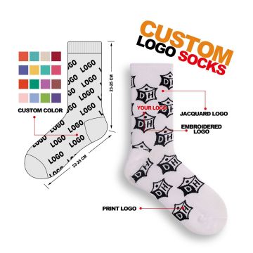 Customizable All-Over Printed Jacquard Socks with Designs - Affordable and Free Samples Available