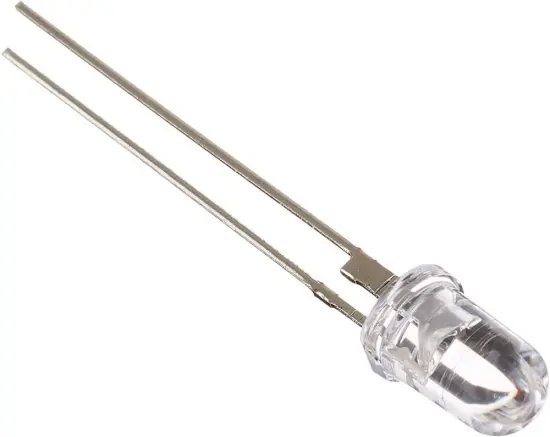 Ultra Bright 5mm Round LED Diode in White Color with Intensity of 22,000-25,000 mcd