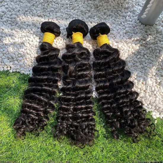 Free sample 9a 22" mink brazilian deep wave hair piece virgin hair bundles