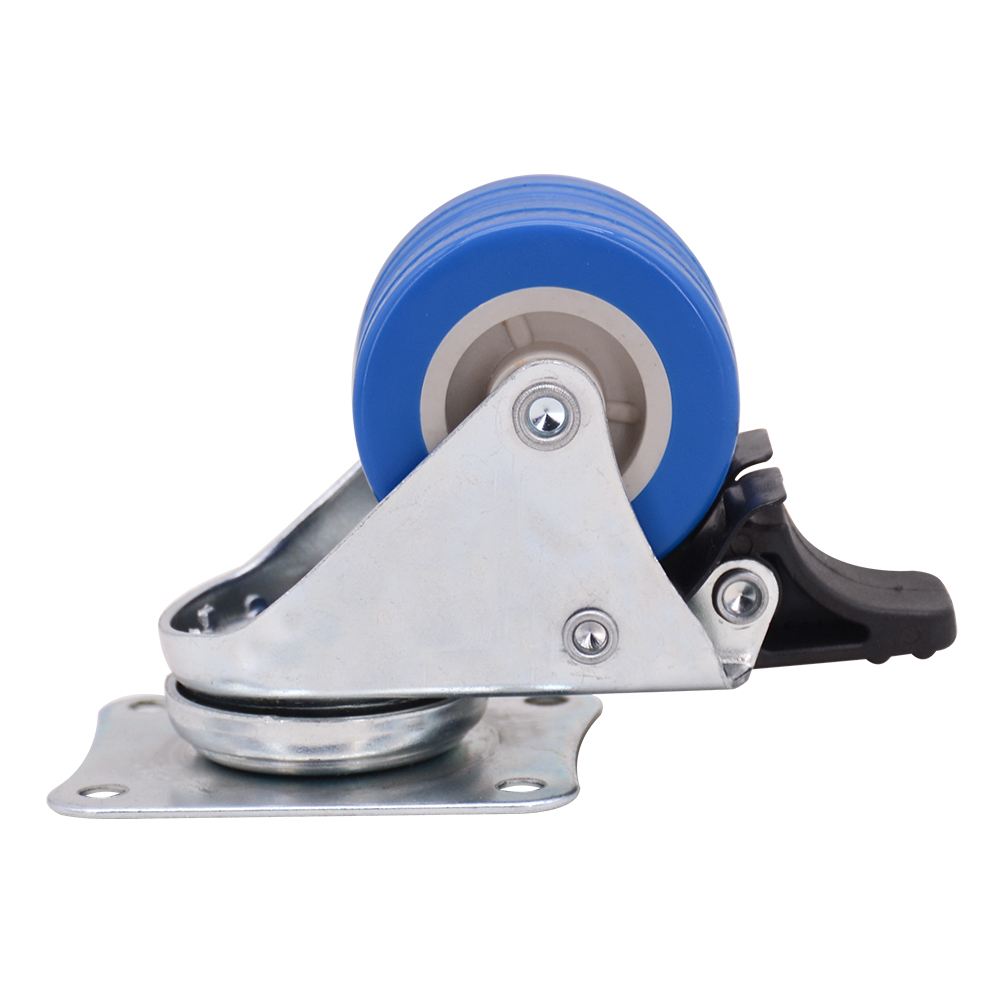 2 Inch Blue Pvc Twin Wheel Caster