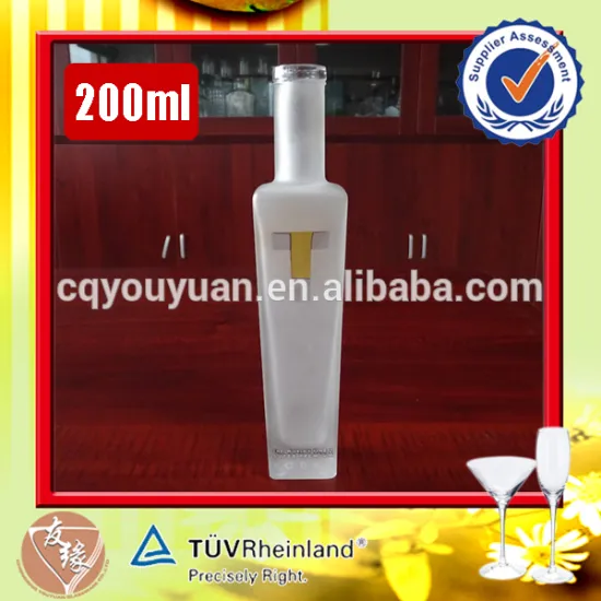 cork top extra white glass frosted vodka 200ml bottle