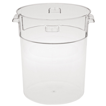 Clear Plastic Round Food Container 18L - Polycarbonate Round Storage Bin with Lid