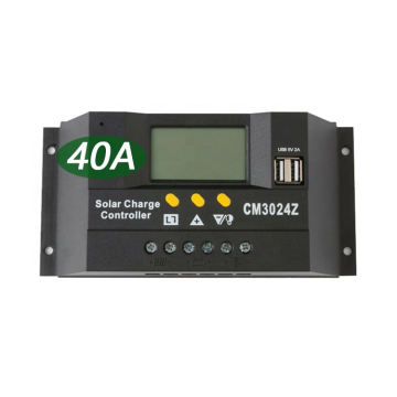 High Efficiency Solar Panel Controller with LCD Display: 30A, 40A for 12V, 24V, 48V Energy Systems