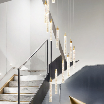Nordic Light Luxury: Metal and Glass Chandeliers for Living Rooms, Restaurants, Staircases, and Hotels