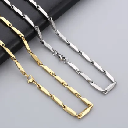 KALEN 550mm Fashion Gold/Silver Stainless Steel Pointy Links Necklace