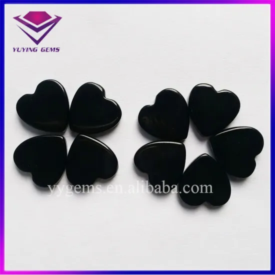 Natural Black Polished Agate Double Flat Heart Cut Onyx Black Jewelry Gemstone Beads