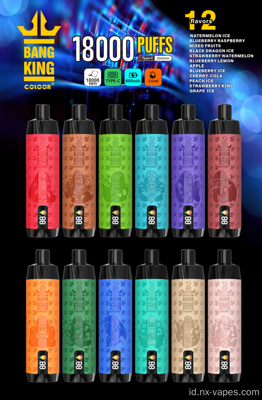 Bang king asli 18000 puff vape tersedia