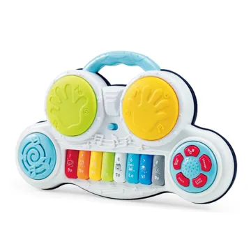 Plastic Electronic Hand Drum Keyboard Musical Instrument Toy Set for Babies with Lights and Music