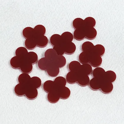 Synthetic Turquoise Four-Leaf Clover Burgundy Turquoise