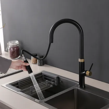 High-Quality Hot Selling Black Gold Gourmet Commercial Kitchen Faucet