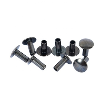 Customized Black Nickel-Plated Iron Galvanized Round Head Semi-Tubular Rivet