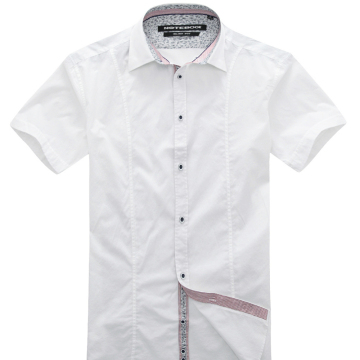 White Body Fit Short Sleeves Casual Shirts