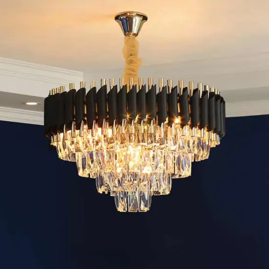 Black Crystal Ceiling Chandelier: A Luxurious K9 Crystal Pendant Light