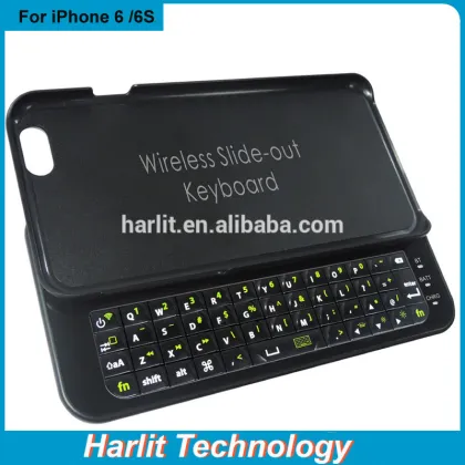 Mini Keyboard For Apple 6S with Slide Out Portective Case LED Back lIght Wireless Bluetooth Keyboard For Apple iPhone 6 6S