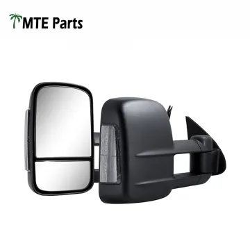 Car Towing Mirrors for Toyota Hilux (2007-2015) - N80, REVO, GGUN Models: Electric, Black, Smoke Signal