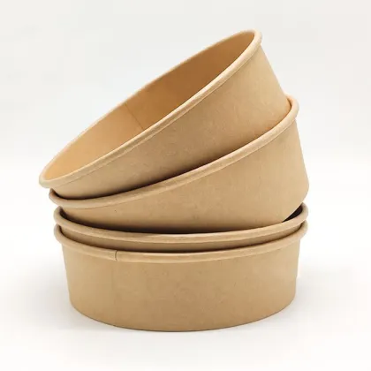 Takeaway paper salad bowl round kraft food container