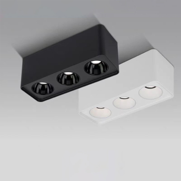 Anti-Glare COB Aluminum LED Downlight, 45W, 3-Head Design