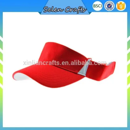 Red And White Men s Sports Visor Sun Visor Cap Hat With 100 Polyester Fabric