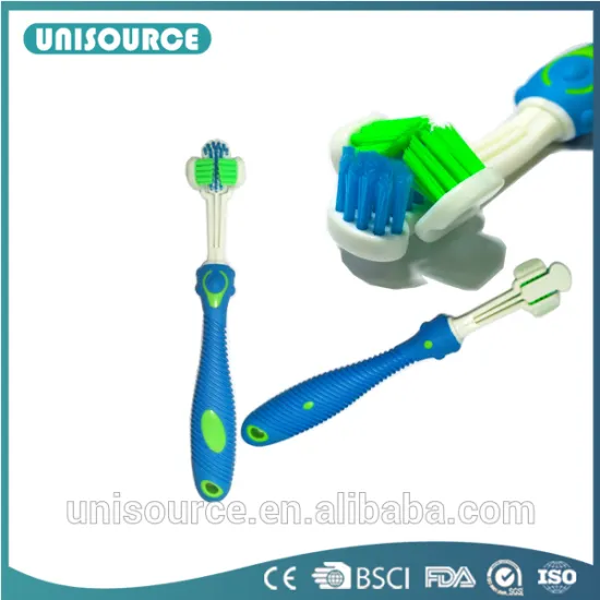 Unique China patent Special three sides pet toothbrush