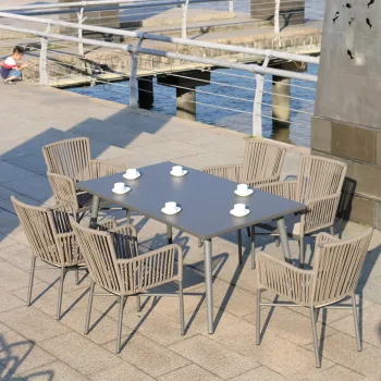 Modern All-Weather Metal Aluminum Outdoor Furniture for Patio, Restaurant, and Cafe