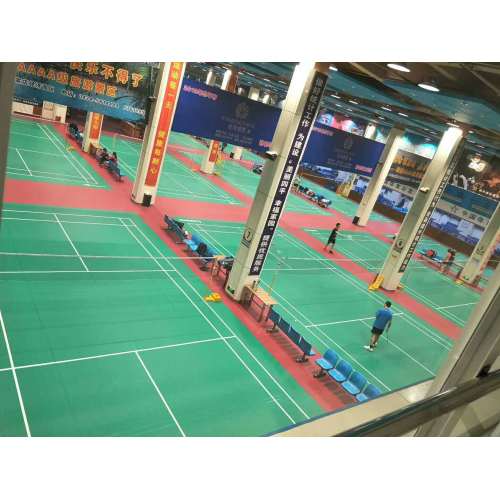 Indoor badminton sportvloeren voor evenementenniveau kristalzandtextuur bwf goedgekeurd