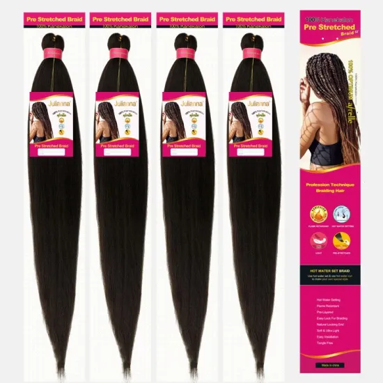 Hot Selling free sample ombre pre prestrech hair braids pre stretched braiding hair