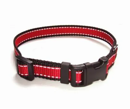 Reflective nylon adjustable solid dog collar