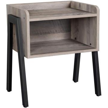 Bedroom Wood Side Tables Industrial With Metal Legs