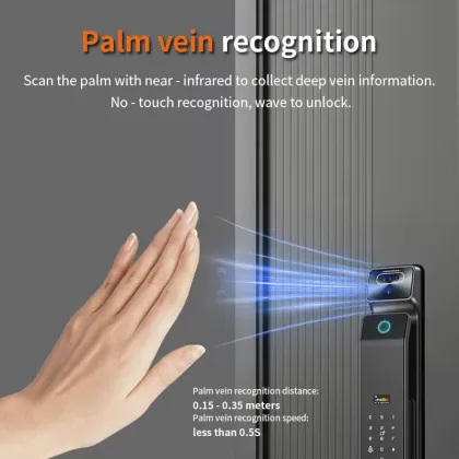 Biometric Fingerprint Palm Vein Recognition Smart Door Lock
