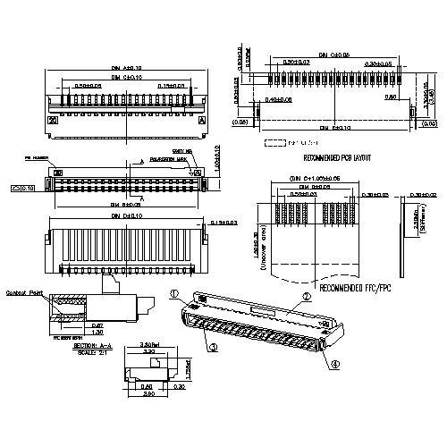 0.5mm FPC,H=1.0mm Dual contact side back flip type connector FPC0.5-XXRMXX13 0.5mm FPC,H=1.0mm Dual contact side back flip type connector FPC0.5-XXRMXX13