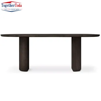 Modern Minimalist Oval Wooden Rectangular Dining Table