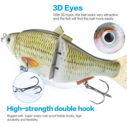 15cm 50g Multi-Jointed Swim Bait Hard Body Artificial Lure for Bass & Trout Fishing