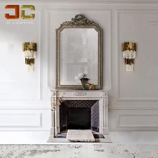 Modern Indoor Crystal Wall Lamp Gold Stainless Design for Fireplace Wall Sconce