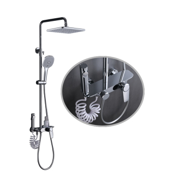Factory Price High Quality 4-Function Wall Mount Brass Smart LED Digital Chrome Shower Faucet with Timer and Shelf