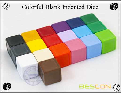 Colorful Blank Indented Dice